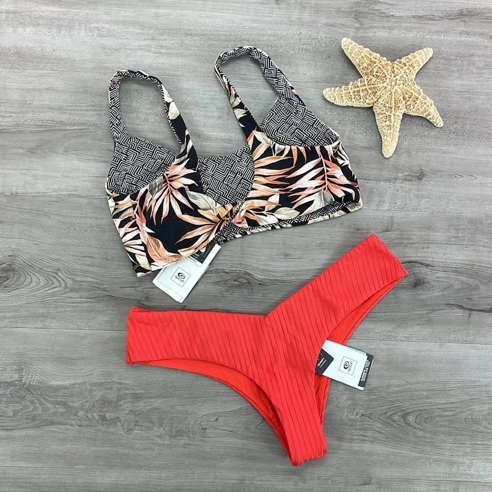 ☀️RIP CURL☀️ reversible HAVANA TWIST CROP PREMIUM SKIMPY HIPSTER BIKINI …